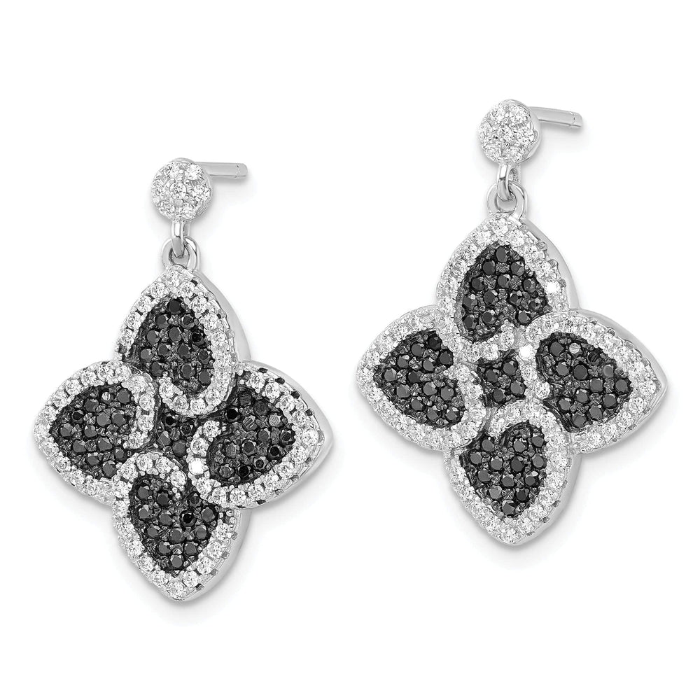 Brilliant Embers Earrings Sterling Silver Cubic Zirconia Hearts Earrings