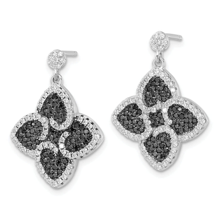 Brilliant Embers Earrings Sterling Silver Cubic Zirconia Hearts Earrings