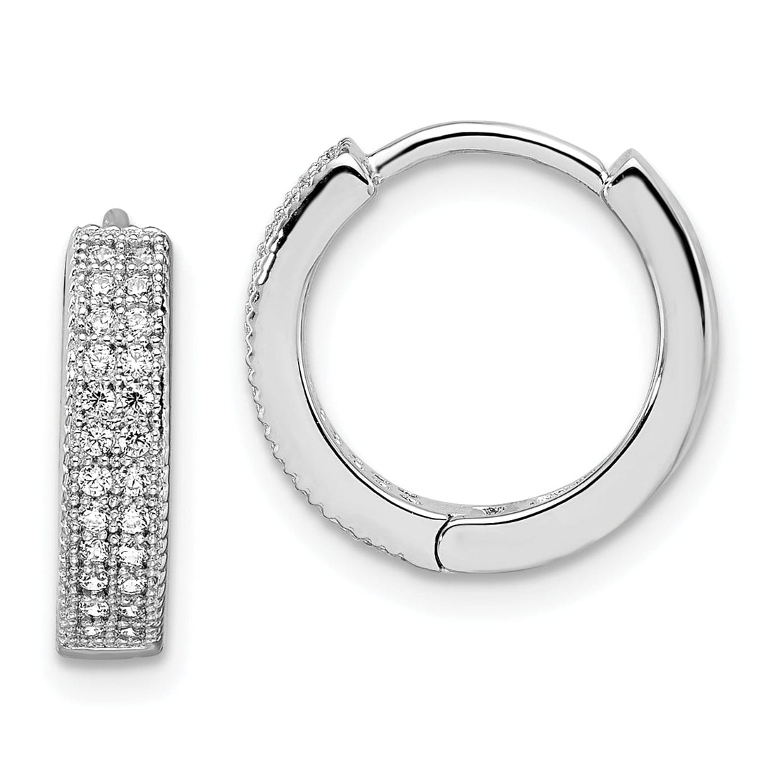 Lovely Rita's Earrings Sterling Silver Cubic Zirconia Hoop Earrings