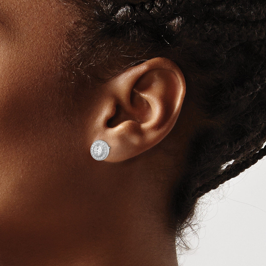 Lovely Rita's Earrings Sterling Silver Cubic Zirconia Polished Earrings