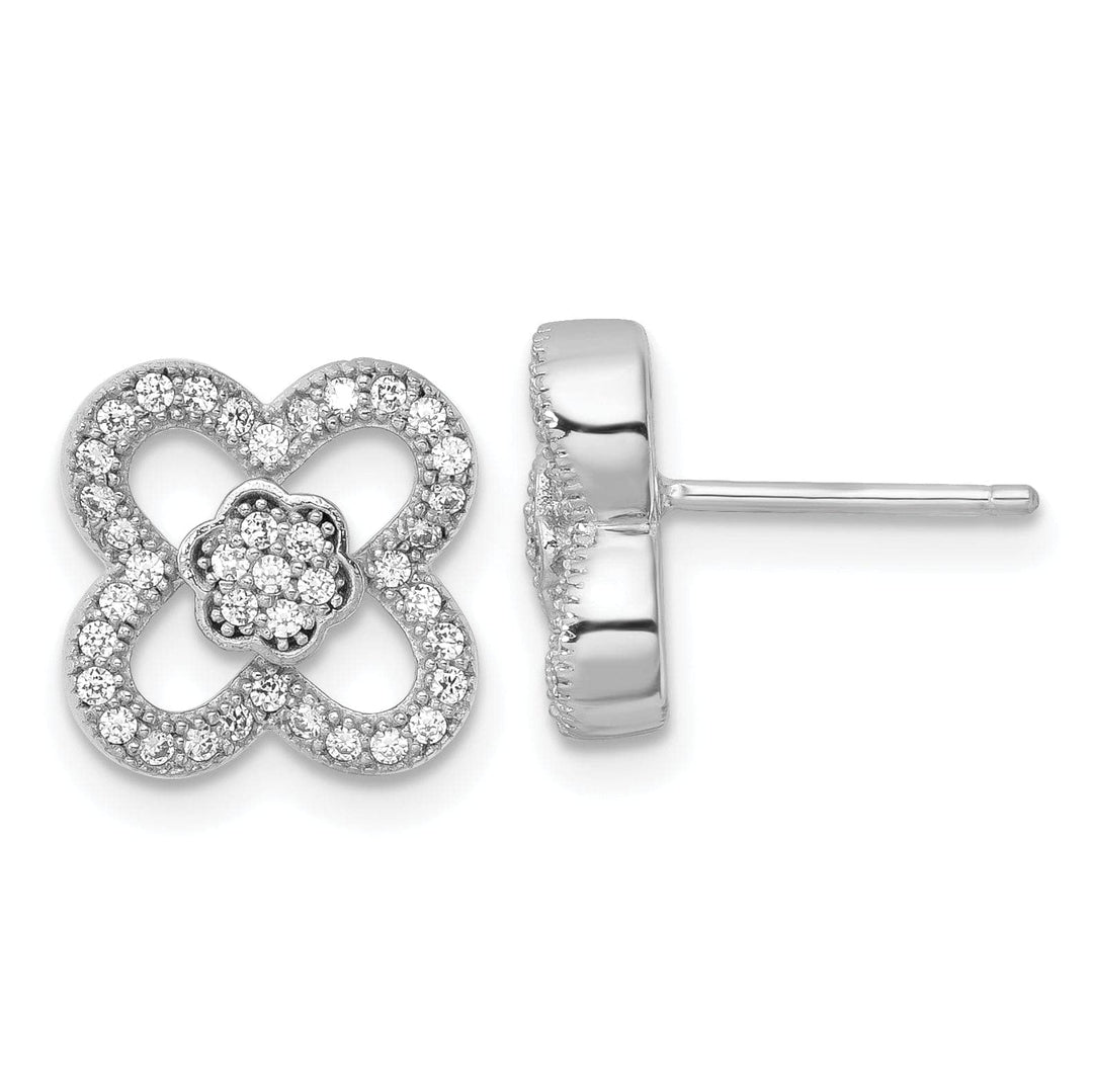 Brilliant Embers Earrings Sterling Silver Cubic Zirconia Post Earrings