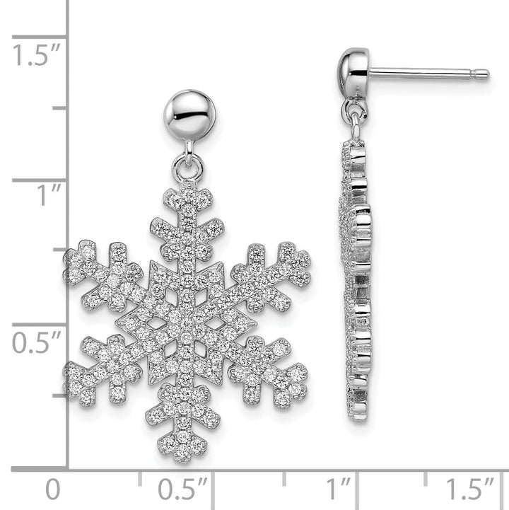 Lovely Rita's Earrings Sterling Silver Cubic Zirconia Snowflake Earring