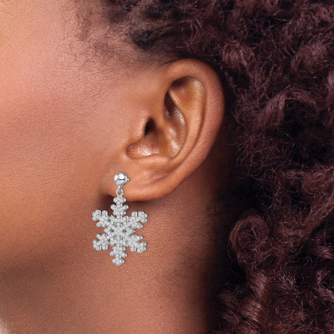 Lovely Rita's Earrings Sterling Silver Cubic Zirconia Snowflake Earring