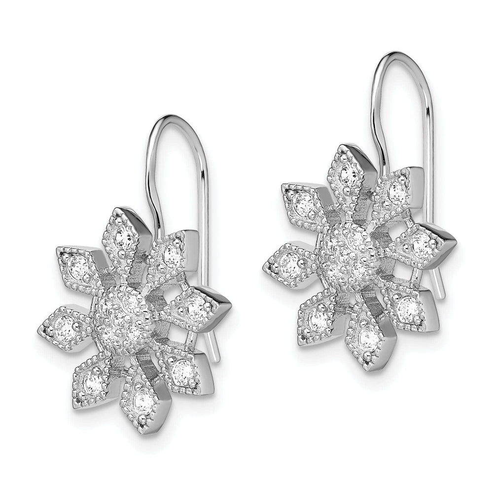 Lovely Rita's Earrings Sterling Silver Cubic Zirconia Snowflake Earrings