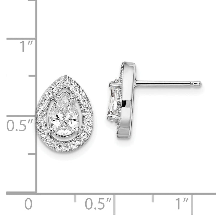 Lovely Rita's Earrings Sterling Silver Cubic Zirconia Teardrop Earrings