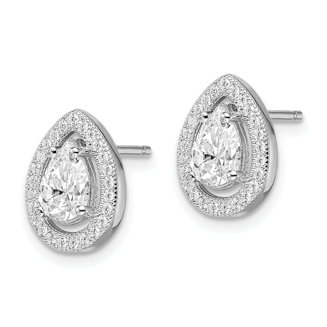 Lovely Rita's Earrings Sterling Silver Cubic Zirconia Teardrop Earrings