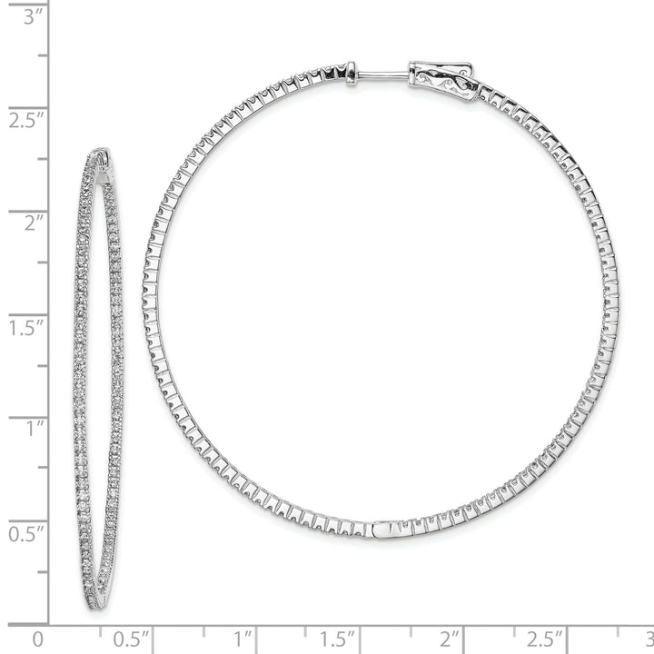 Sterling Shimmer Earrings Sterling Silver CZ 194 Stones Hoop Earrings