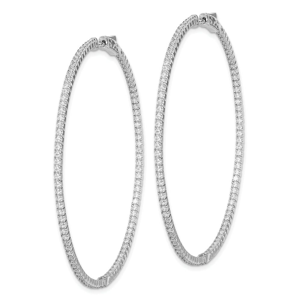 Sterling Shimmer Earrings Sterling Silver CZ 194 Stones Hoop Earrings