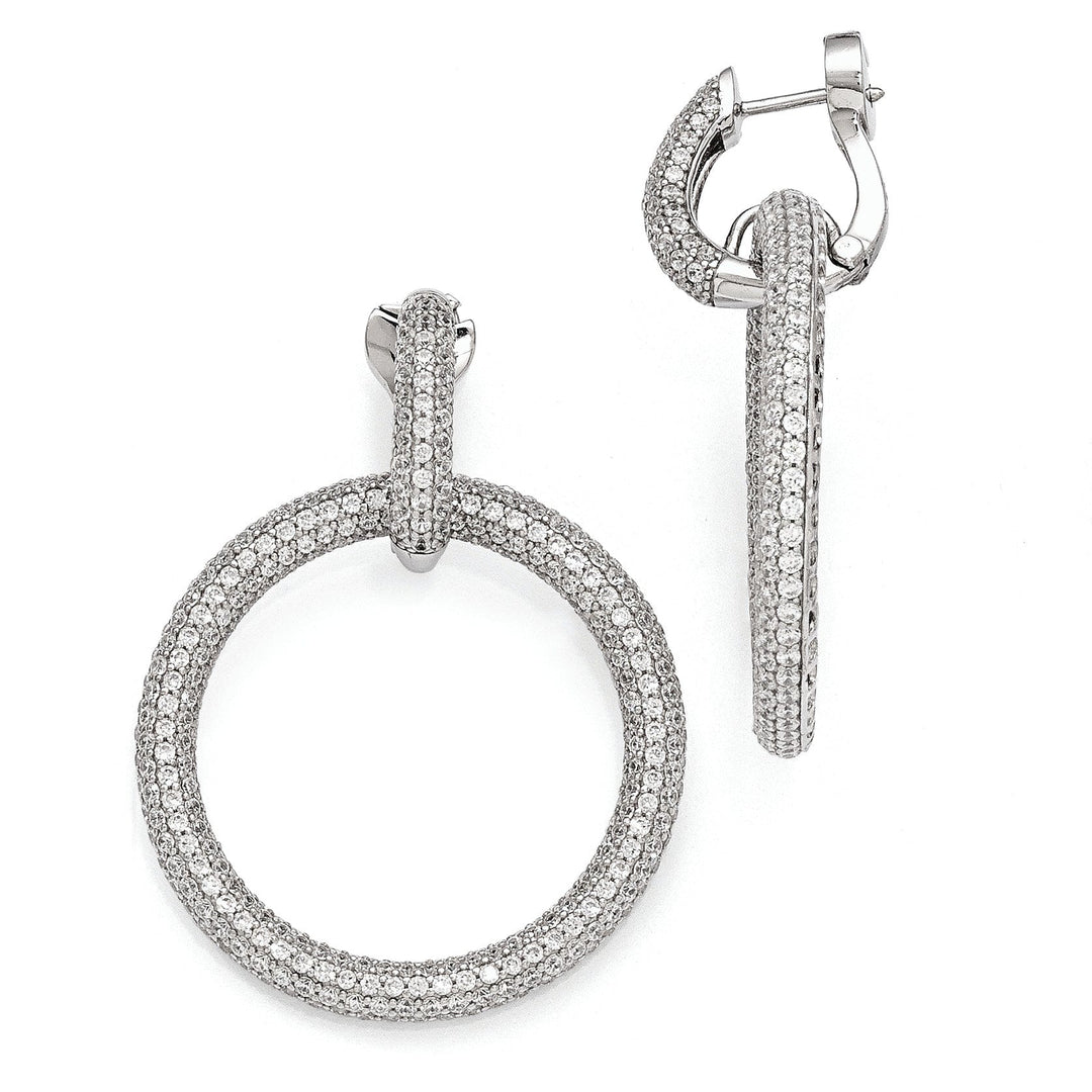 Sterling Shimmer Earrings Sterling Silver CZ Hoop Earrings