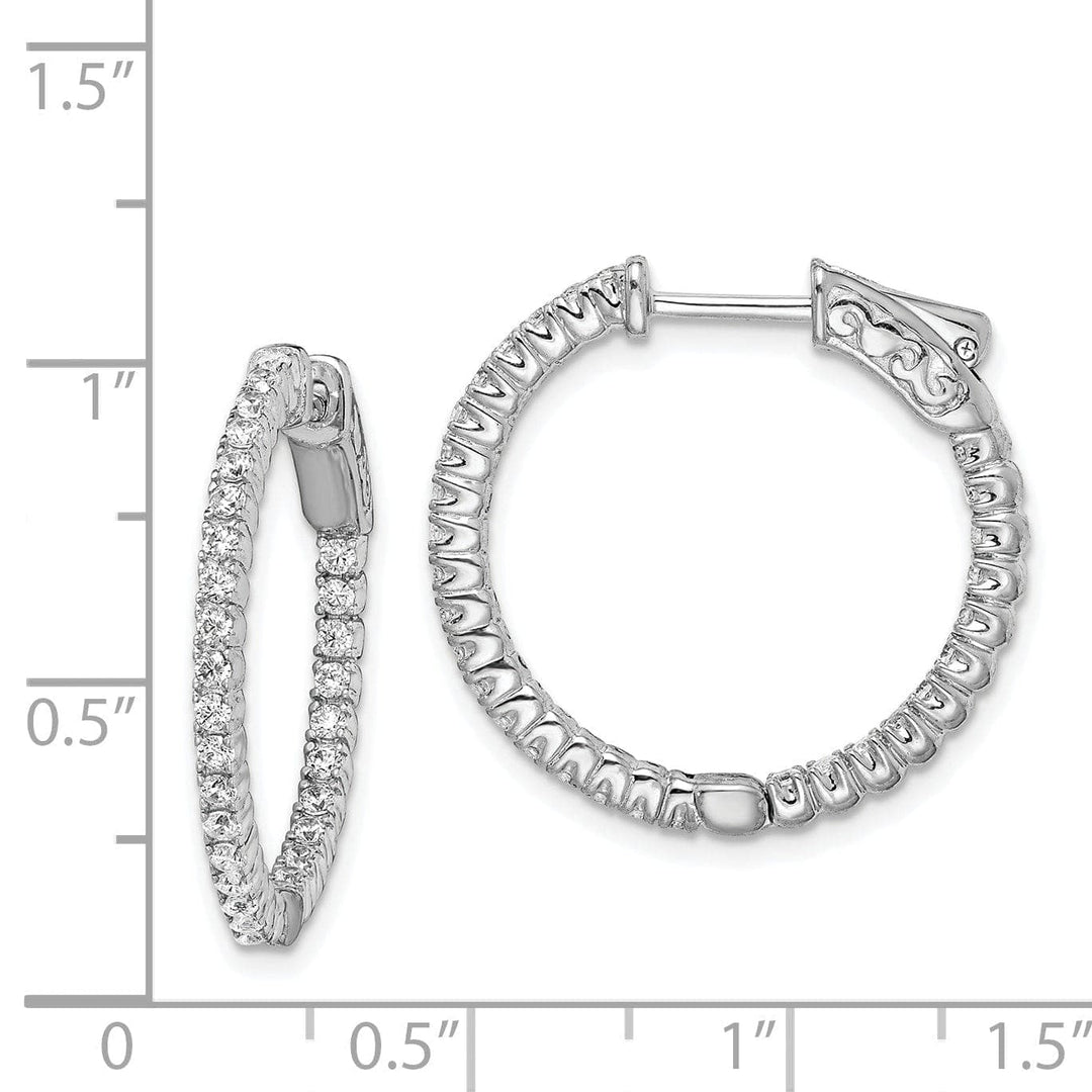 Sterling Shimmer Earrings Sterling Silver CZ Hoop Earrings