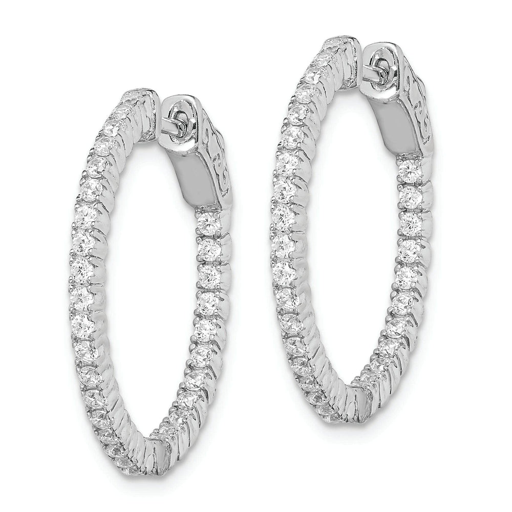 Sterling Shimmer Earrings Sterling Silver CZ Hoop Earrings