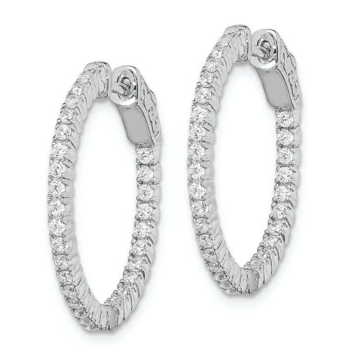 Sterling Shimmer Earrings Sterling Silver CZ Hoop Earrings