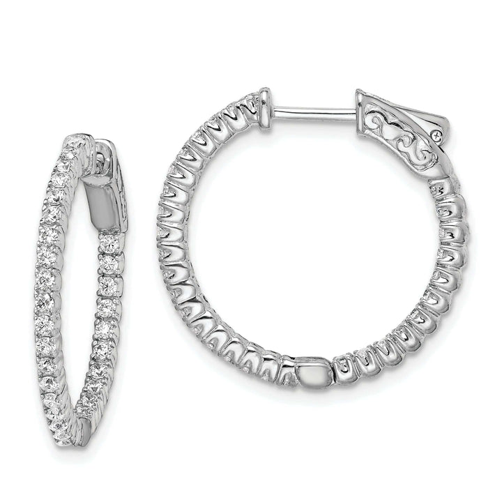 Sterling Shimmer Earrings Sterling Silver CZ Hoop Earrings