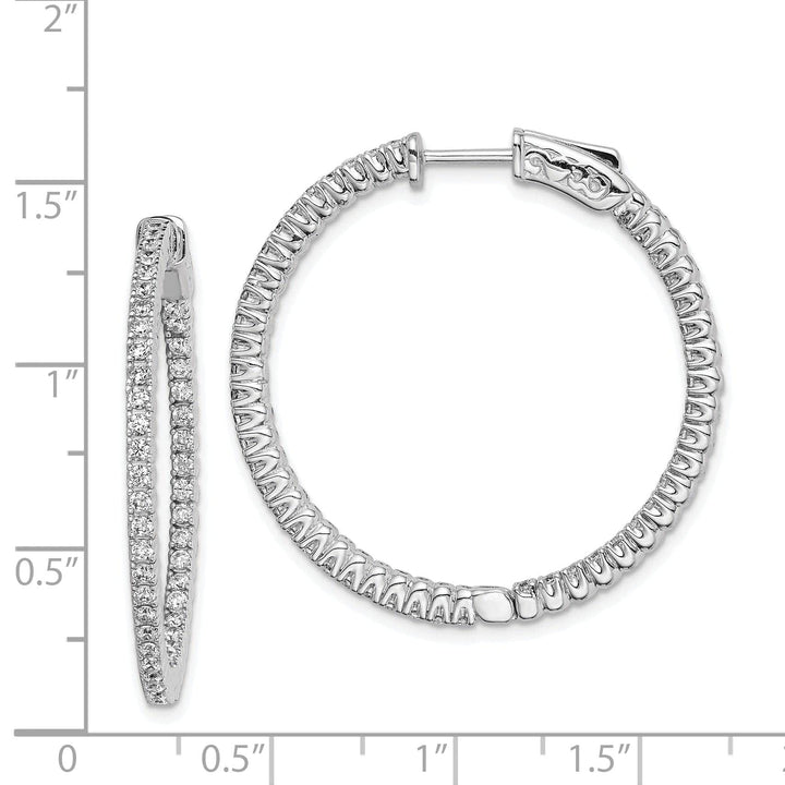 Sterling Shimmer Earrings Sterling Silver CZ Hoop Earrings