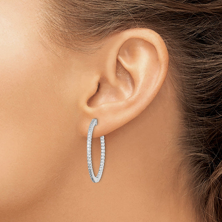 Sterling Shimmer Earrings Sterling Silver CZ Hoop Earrings