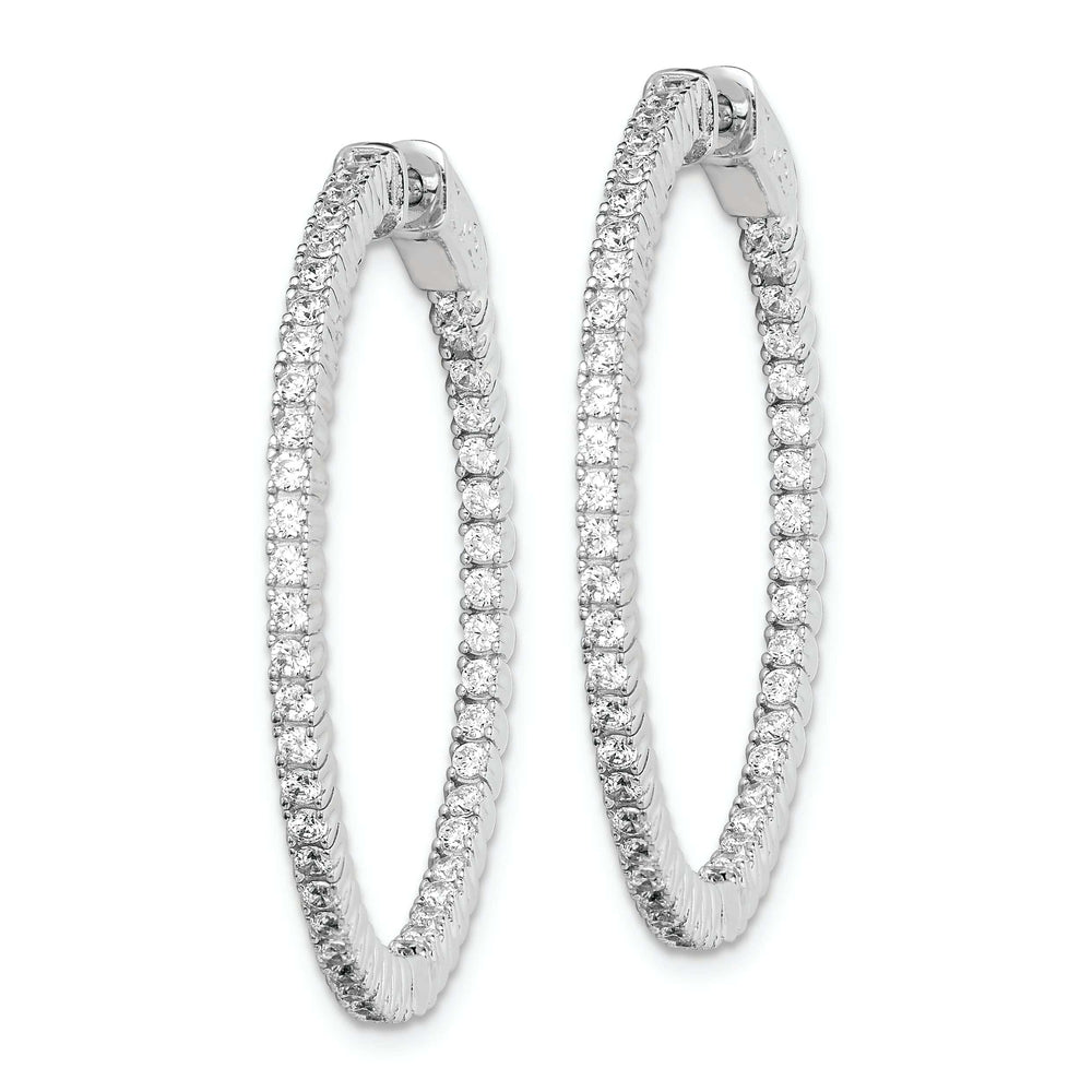 Sterling Shimmer Earrings Sterling Silver CZ Hoop Earrings