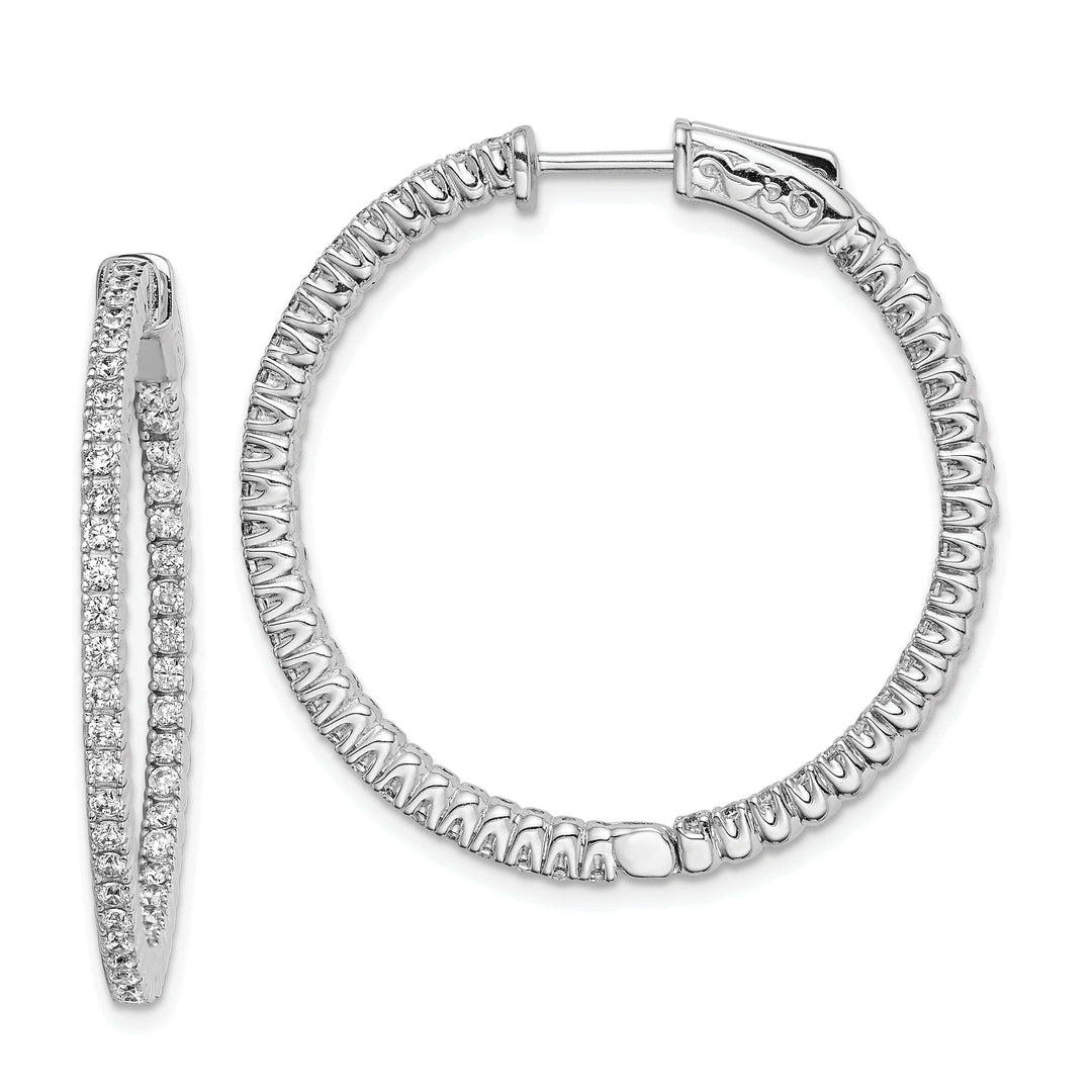 Sterling Shimmer Earrings Sterling Silver CZ Hoop Earrings