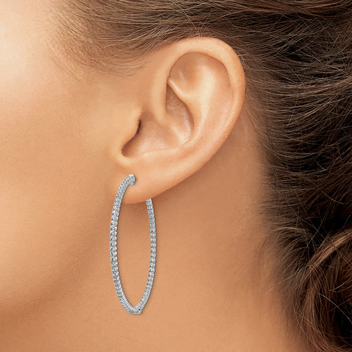 Sterling Shimmer Earrings Sterling Silver CZ Hoop Earrings