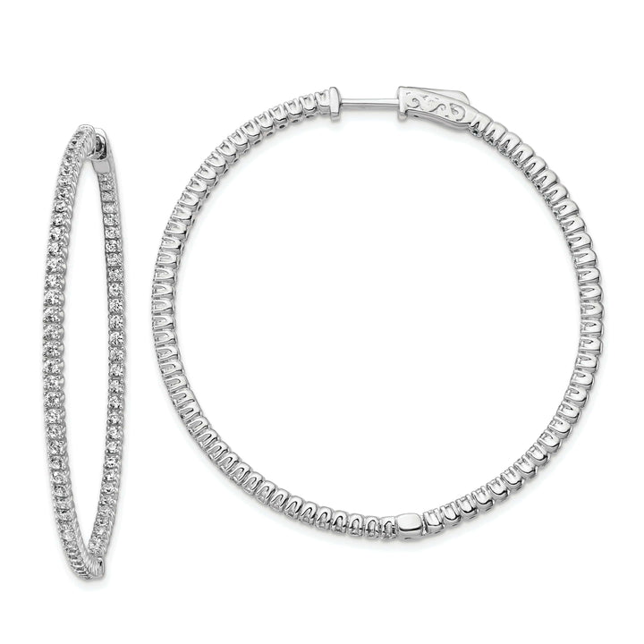 Sterling Shimmer Earrings Sterling Silver CZ Hoop Earrings