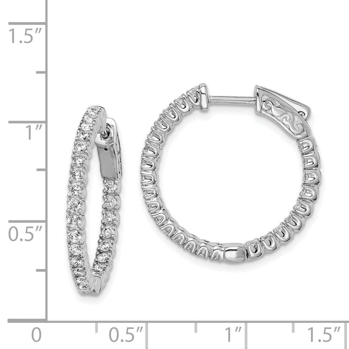 Sterling Shimmer Earrings Sterling Silver CZ Hoop Earrings