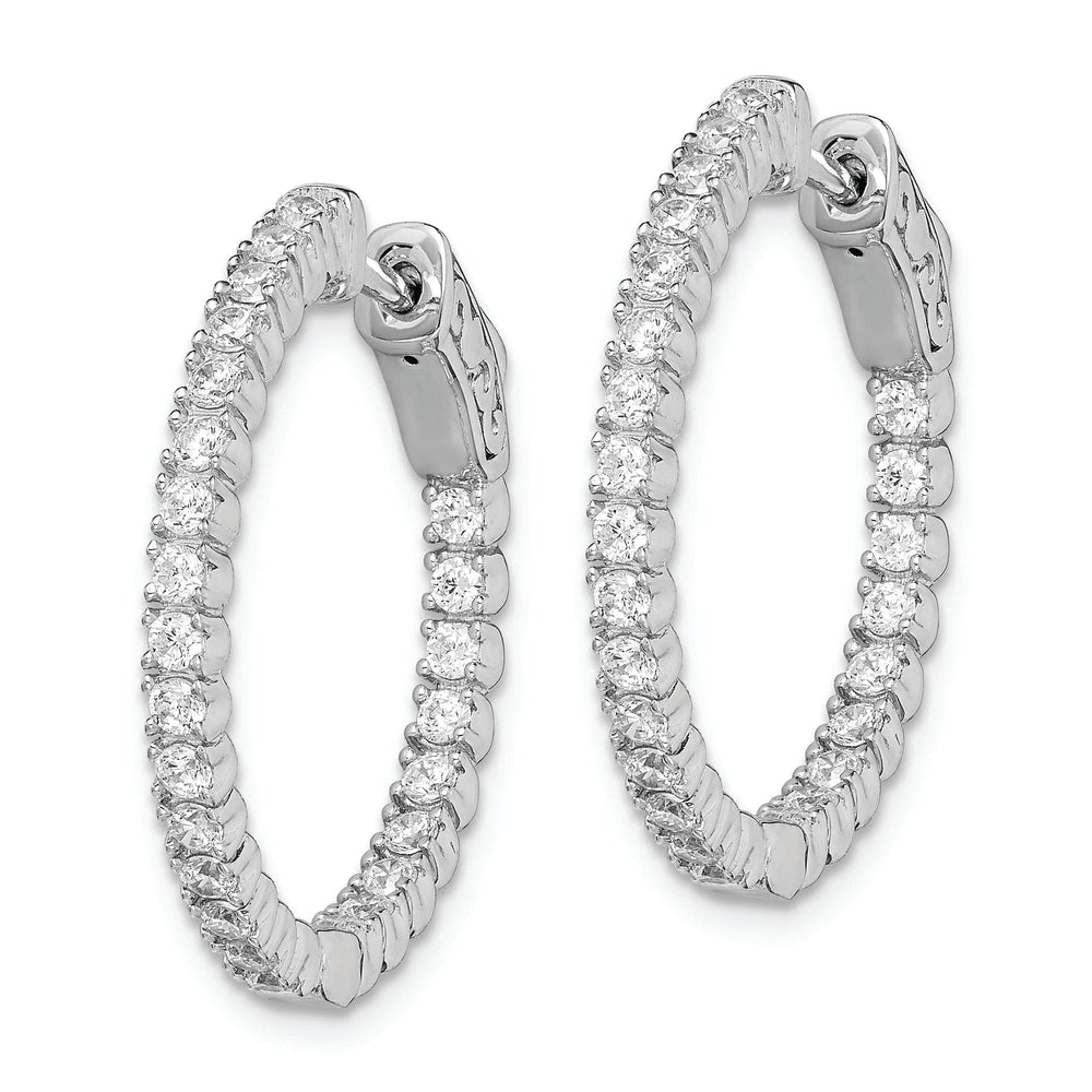 Sterling Shimmer Earrings Sterling Silver CZ Hoop Earrings