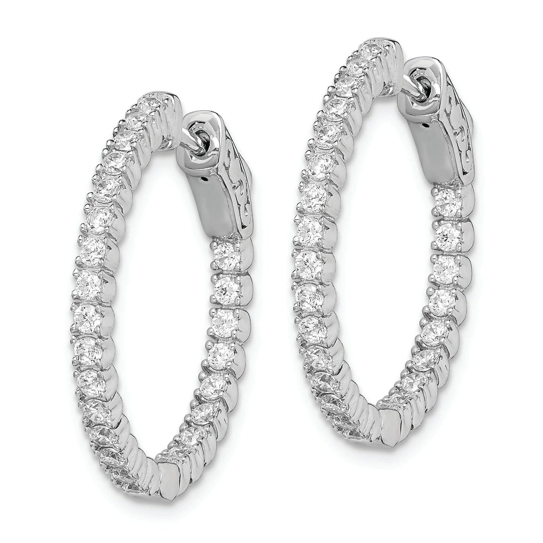 Sterling Shimmer Earrings Sterling Silver CZ Hoop Earrings