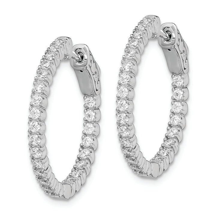 Sterling Shimmer Earrings Sterling Silver CZ Hoop Earrings