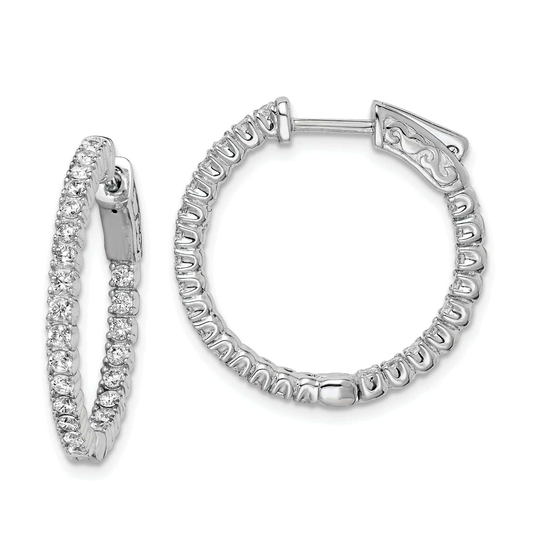 Sterling Shimmer Earrings Sterling Silver CZ Hoop Earrings