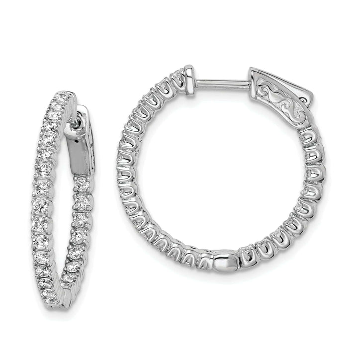 Sterling Shimmer Earrings Sterling Silver CZ Hoop Earrings