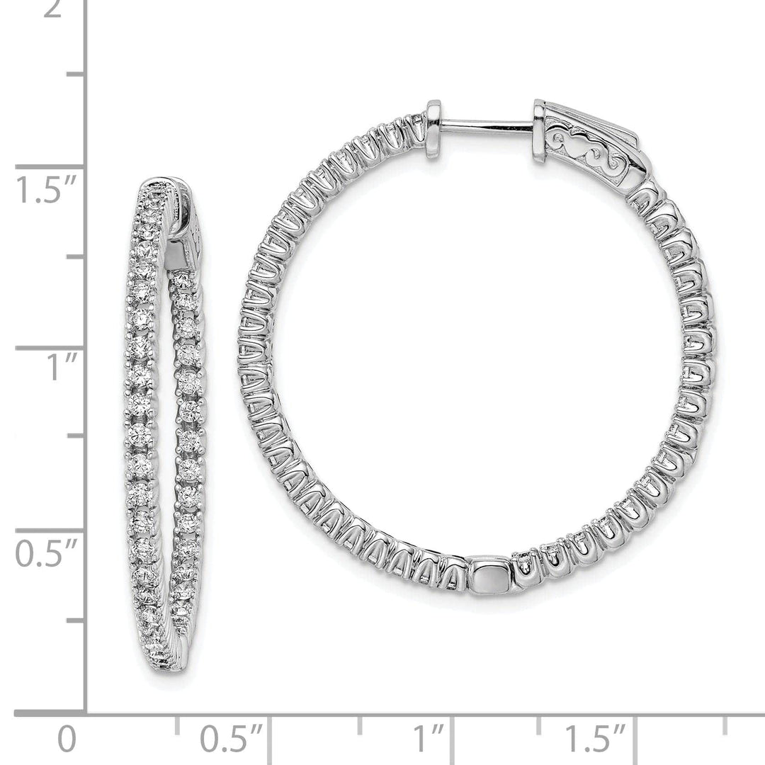 Sterling Shimmer Earrings Sterling Silver CZ Hoop Earrings
