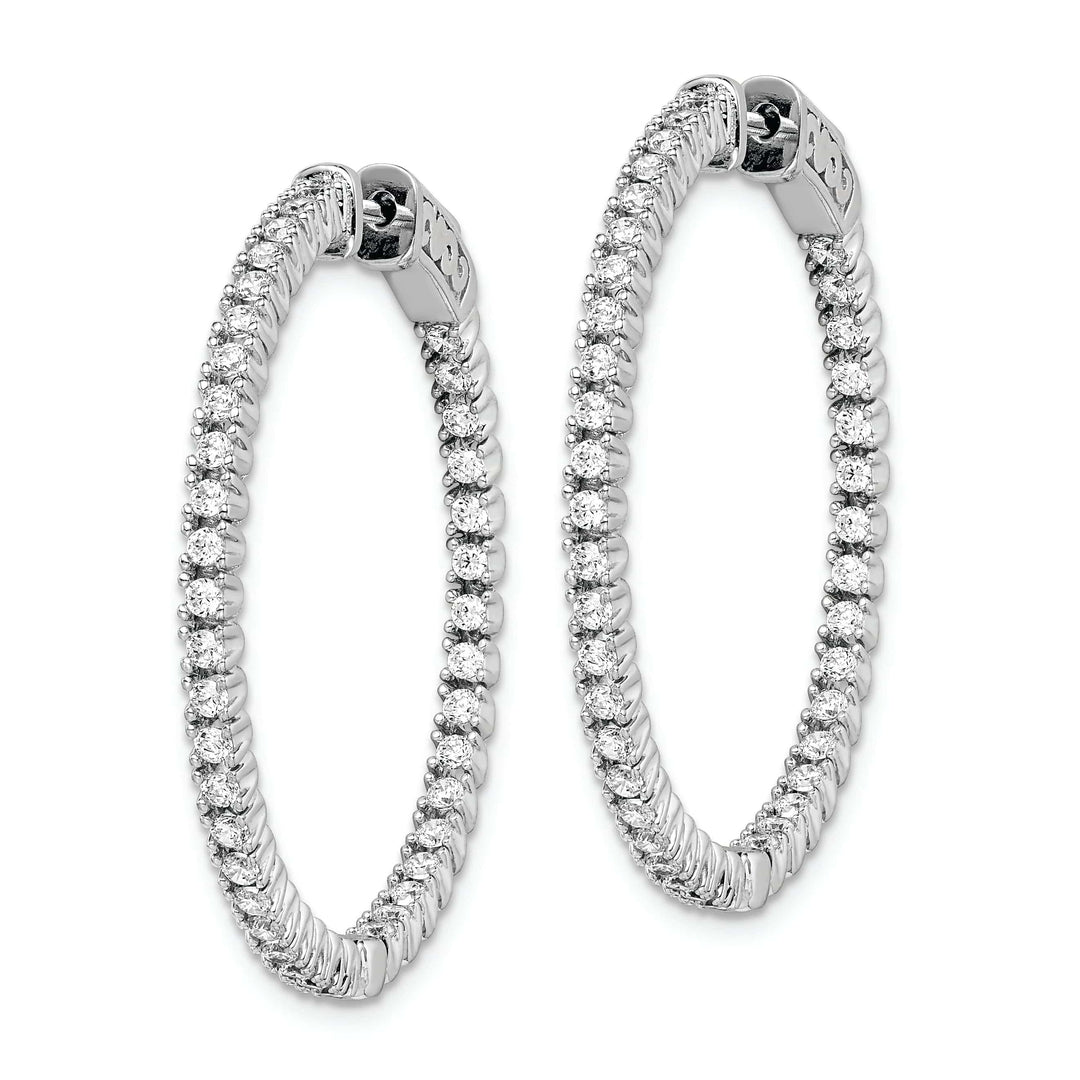 Sterling Shimmer Earrings Sterling Silver CZ Hoop Earrings