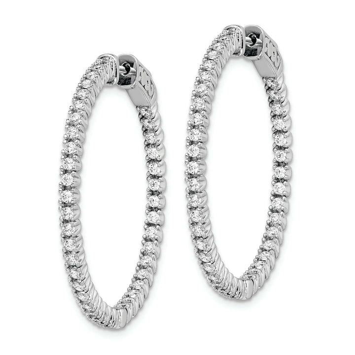 Sterling Shimmer Earrings Sterling Silver CZ Hoop Earrings
