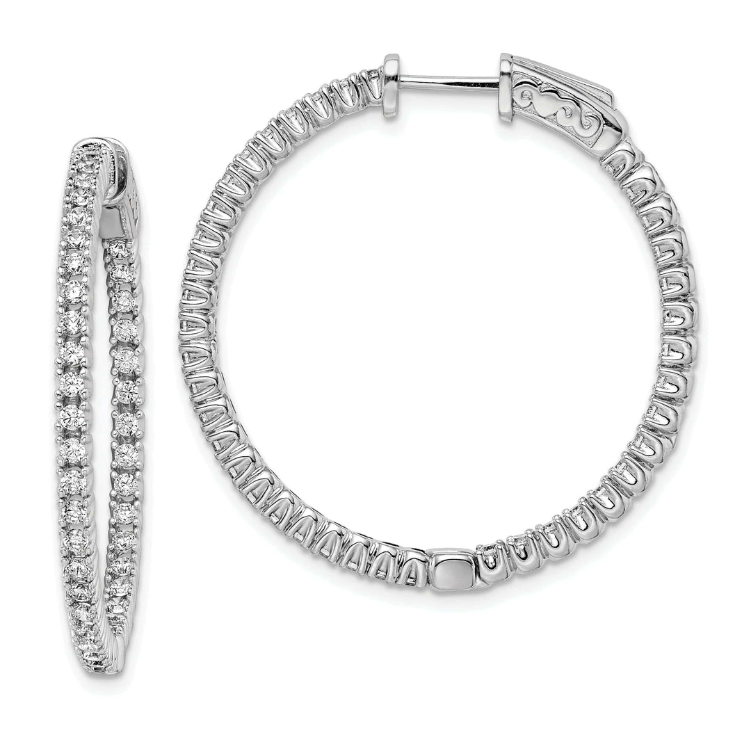 Sterling Shimmer Earrings Sterling Silver CZ Hoop Earrings