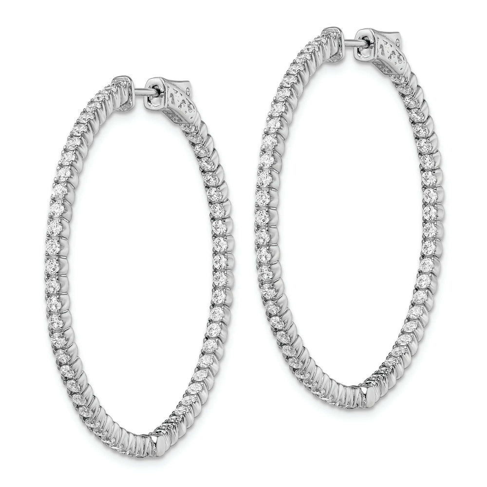 Sterling Shimmer Earrings Sterling Silver CZ Hoop Earrings
