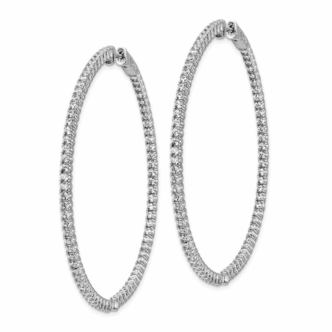 Sterling Shimmer Earrings Sterling Silver CZ Hoop Earrings