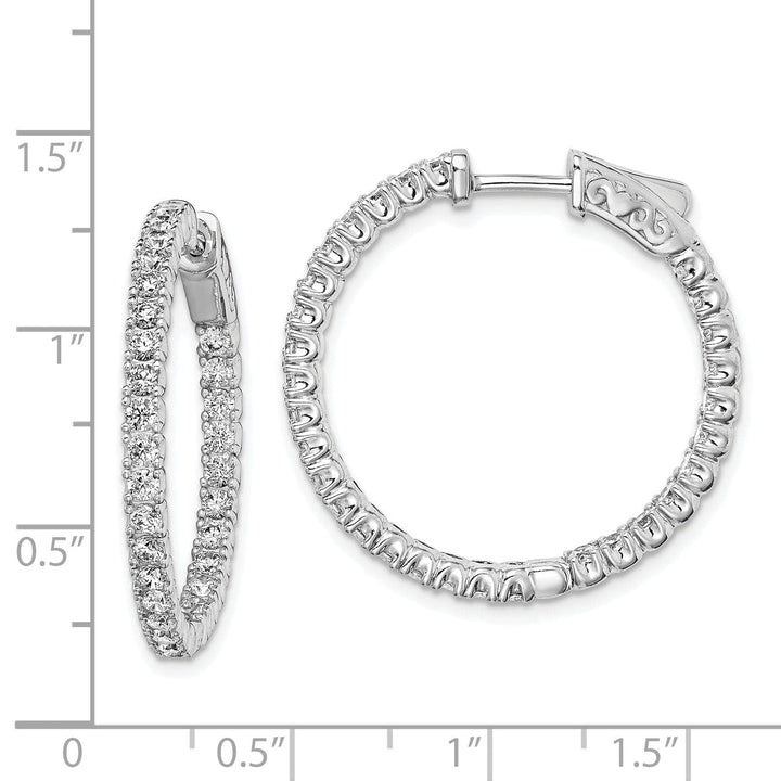 Sterling Shimmer Earrings Sterling Silver CZ Hoop Earrings