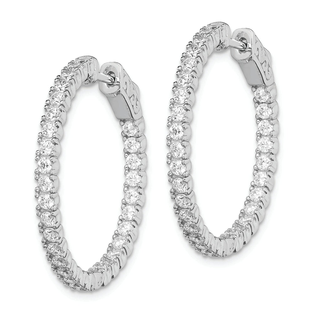 Sterling Shimmer Earrings Sterling Silver CZ Hoop Earrings