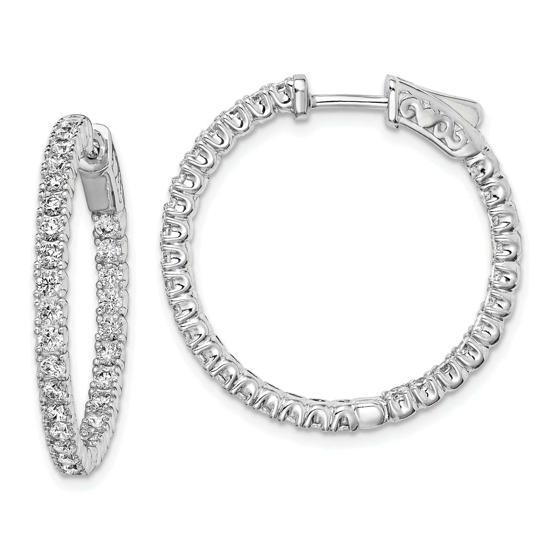 Sterling Shimmer Earrings Sterling Silver CZ Hoop Earrings