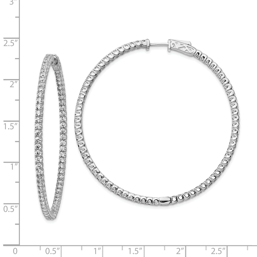 Sterling Shimmer Earrings Sterling Silver CZ Hoop Earrings