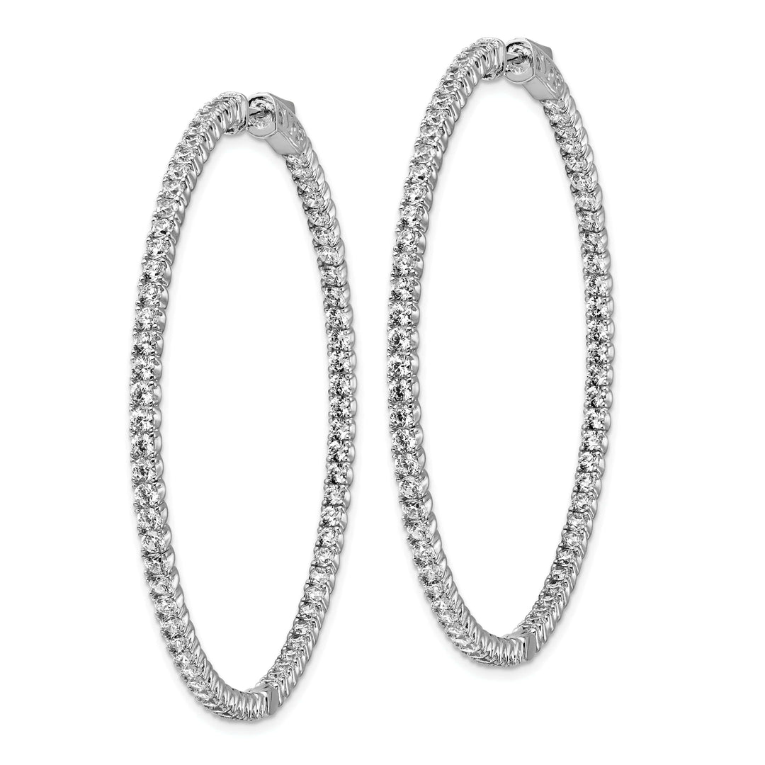 Sterling Shimmer Earrings Sterling Silver CZ Hoop Earrings