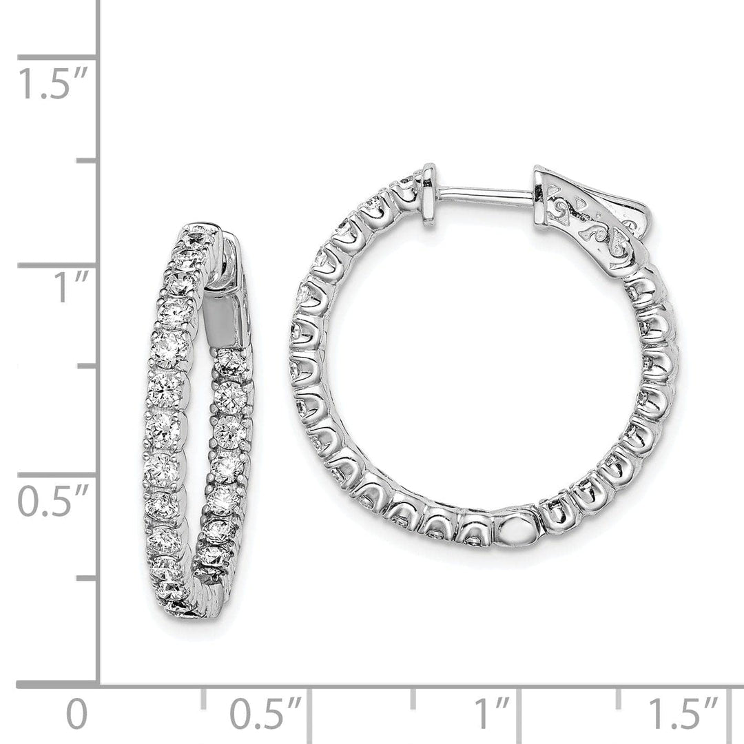 Sterling Shimmer Earrings Sterling Silver CZ Hoop Earrings