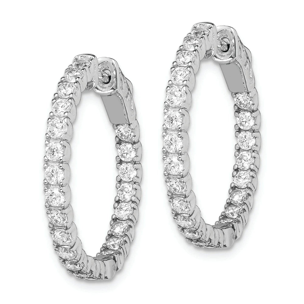 Sterling Shimmer Earrings Sterling Silver CZ Hoop Earrings