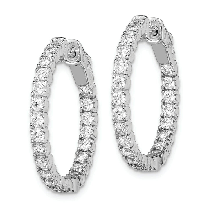 Sterling Shimmer Earrings Sterling Silver CZ Hoop Earrings