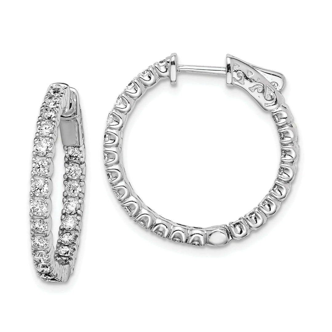 Sterling Shimmer Earrings Sterling Silver CZ Hoop Earrings
