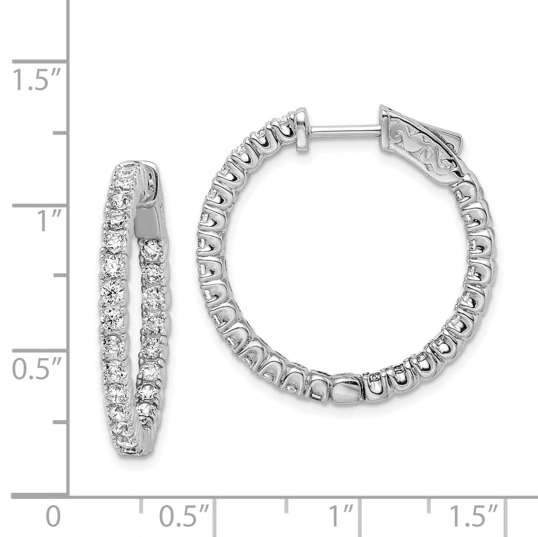 Sterling Shimmer Earrings Sterling Silver CZ Hoop Earrings
