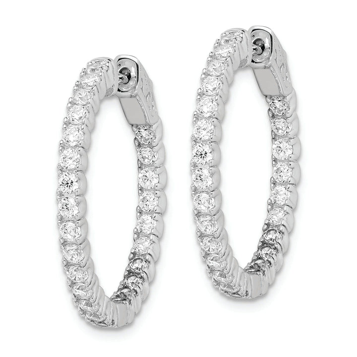 Sterling Shimmer Earrings Sterling Silver CZ Hoop Earrings