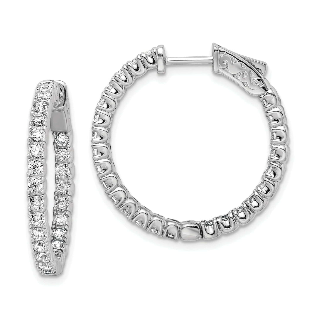 Sterling Shimmer Earrings Sterling Silver CZ Hoop Earrings