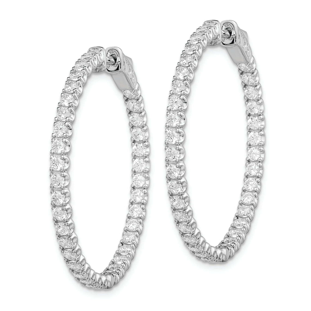 Sterling Shimmer Earrings Sterling Silver CZ Hoop Earrings