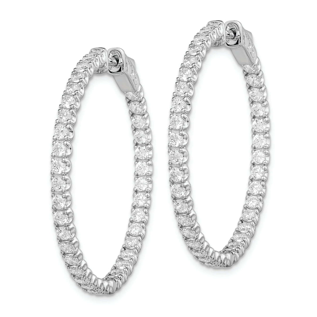 Sterling Shimmer Earrings Sterling Silver CZ Hoop Earrings
