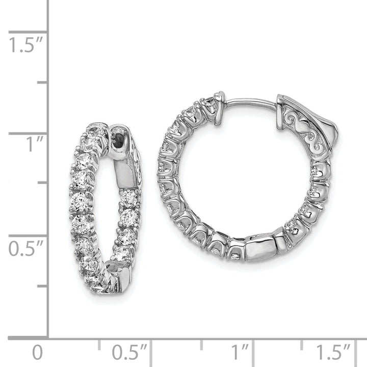 Sterling Shimmer Earrings Sterling Silver CZ Hoop Earrings